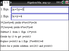 Solve 2x2 System of Equations using the TiNspire